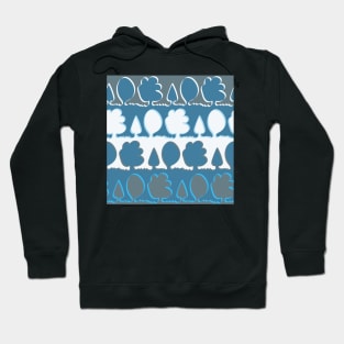 Minimalist Continuous Line Forest in cool grey blue tones Hoodie